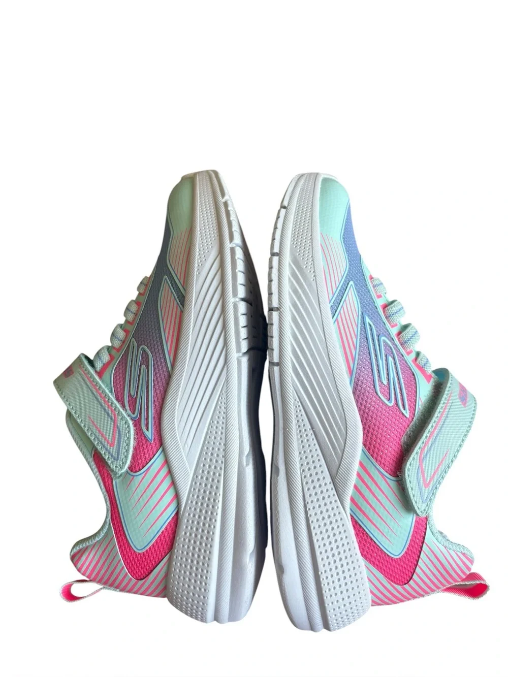 NWOB Skechers Girl's Microspec Advance Oasis PointSneakers pink / blue size 13